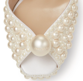 Jimmy Choo Sacaria 120 Pearl-Embellished Satin Platform Sandals 5