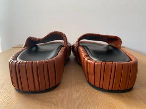 NEOUS Tan Brown Leather Slides 7