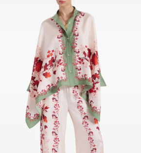 La Double J Foulard Silk Twill Shirt Woodland Placee 2