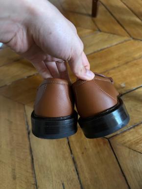 Gucci Tan Embossed Leather Loafers 6