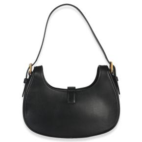 Saint Laurent Smooth Black Calfskin Le Fermoir Hobo 2