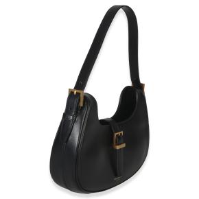 Saint Laurent Smooth Black Calfskin Le Fermoir Hobo 3