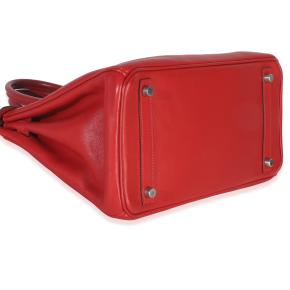 Hermès  Swift Birkin 30 PHW Rouge Casaque 5