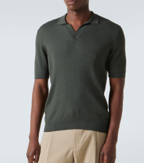 Sunspel Ribbed-knit Silk and Cotton Polo Shirt 3