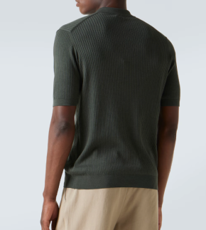 Sunspel Ribbed-knit Silk and Cotton Polo Shirt 5