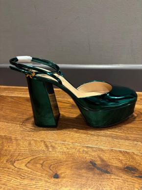 Gianvito Rossi Metallic Green Platform Sandals 10