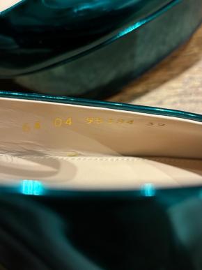 Gianvito Rossi Metallic Green Platform Sandals 7