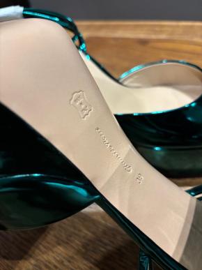 Gianvito Rossi Metallic Green Platform Sandals 6