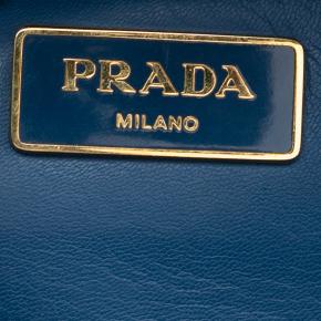 Prada Blue Bicolor Saffiano Lux Pyramid Frame Top Handle Bag 5