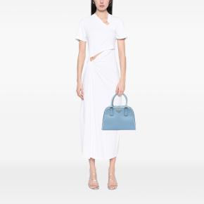 Prada Blue Bicolor Saffiano Lux Pyramid Frame Top Handle Bag 6