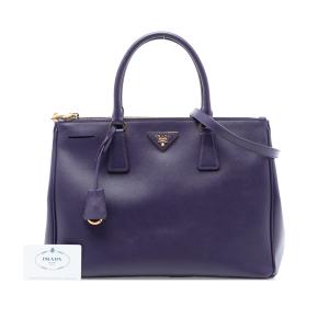Prada Purple Medium Saffiano Lux Galleria Double Zip Satchel 7