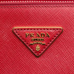 Prada Red Medium Saffiano Galleria Double Zip Satchel 5