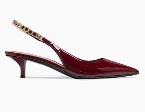 Gucci Burgundy Patent Slingback Sandals 3