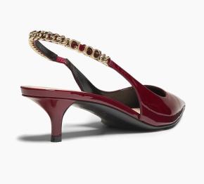 Gucci Burgundy Patent Slingback Sandals 4