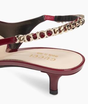 Gucci Burgundy Patent Slingback Sandals 5
