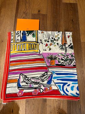 Hermes Rayured D'Ete Cashmere Shawl 9