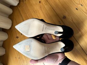 Manolo Blahnik Black Satin Seneca 105 Pumps 5