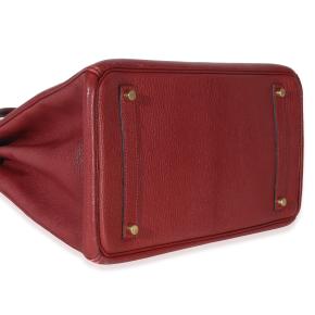 Hermès  Chevre de Coromandel Birkin 35 PHW Rouge Grenat 5