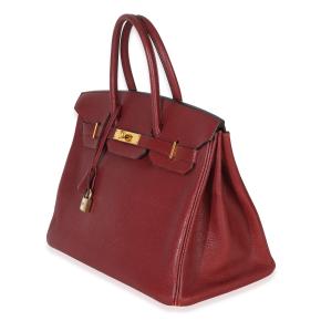 Hermès  Chevre de Coromandel Birkin 35 PHW Rouge Grenat 4