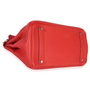 Hermès Togo Birkin 35 PHW Rouge Casaque 6