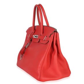 Hermès Togo Birkin 35 PHW Rouge Casaque 4