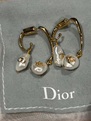 Dior Faux Pearl Drop Earrings 3