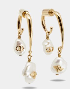 Dior Faux Pearl Drop Earrings 2