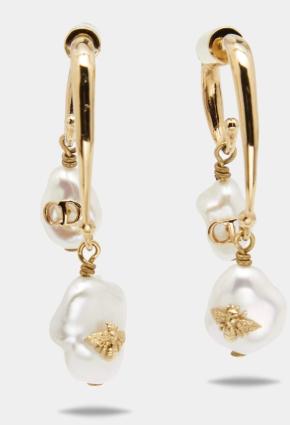 Dior Faux Pearl Drop Earrings 6