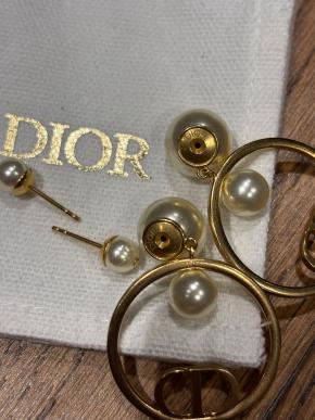 Dior Faux Pearl Drop Earrings 6
