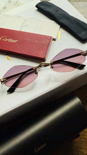 Cartier Panthere De Cartier Rose Lilac Lens Sunglasses 2