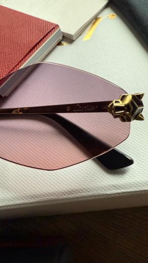 Cartier Panthere De Cartier Rose Lilac Lens Sunglasses 3
