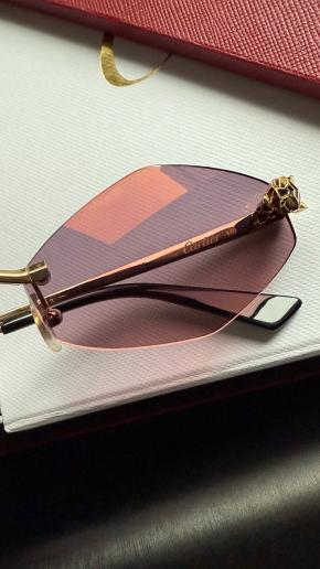 Cartier Panthere De Cartier Rose Lilac Lens Sunglasses 5