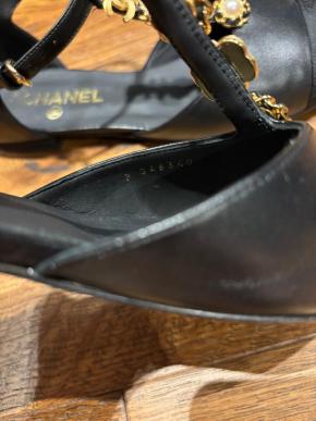 Chanel Embellished Black Sandals 5