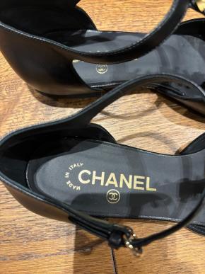 Chanel Embellished Black Sandals 6