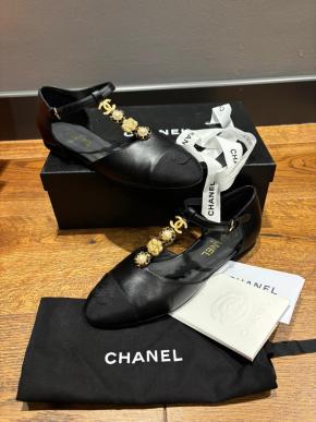 Chanel Embellished Black Sandals 3