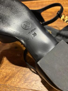 Chanel Embellished Black Sandals 4