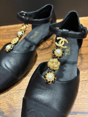 Chanel Embellished Black Sandals 2