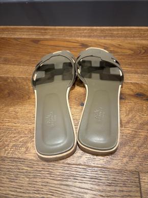 Hermes Etoupe Epsom Oran Sandals 5