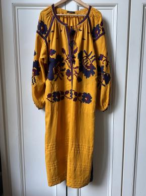 Vita Kin Yellow Linen Kaftan Dress 2