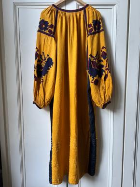 Vita Kin Yellow Linen Kaftan Dress 4