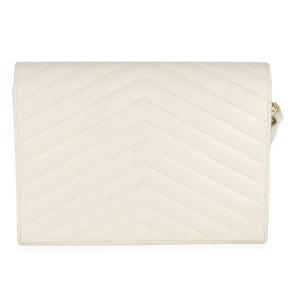 Saint Laurent Soft Grain De Poudre Triquilt Monogram Clutch 2