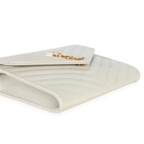 Saint Laurent Soft Grain De Poudre Triquilt Monogram Clutch 6