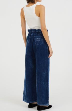 Miu Miu Blue Cord Wide Leg Pants 2