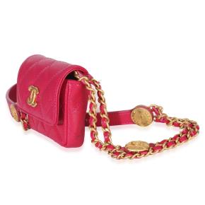 Chanel  Quilted Caviar Twist Your Buttons Belt Bag 4