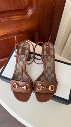 Gucci Tan Leather Horsebit Sandals 3