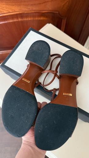Gucci Tan Leather Horsebit Sandals 5