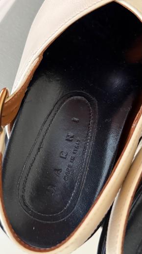 Marni Ivory Leather Flat Sandals 6