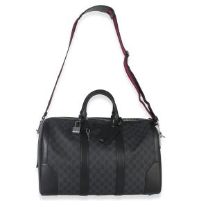 Gucci Black GG Supreme Canvas Web Duffle Bag 5