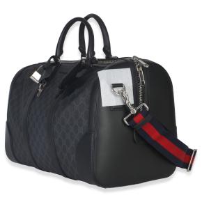 Gucci Black GG Supreme Canvas Web Duffle Bag 4