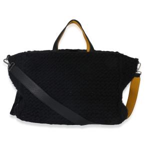 Fendi  Black Wool Logo Tote 2
